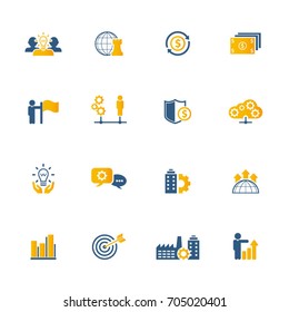 Business training and human resources icon set. Vector.