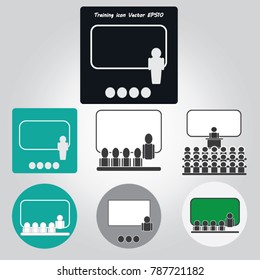 Business training icon for human resources in the classroom set of vectors