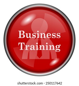 Business training icon. Internet button on white background. 