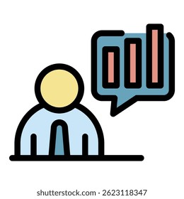Icono de formación empresarial. Esquema de negocios de formación de Vector de color plano aislado