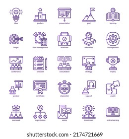 Business Training icon pack for your website design, logo, app, UI. Business Training icon basic line gradient design. Vector graphics illustration and editable stroke.