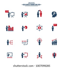 Business training icon set