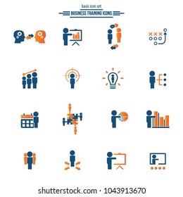 Business training icon set