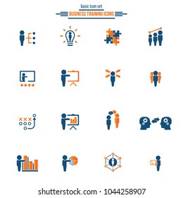 Business training icon set