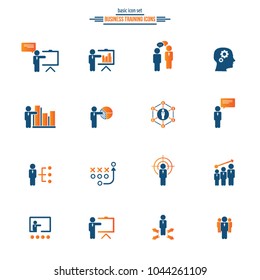 Business training icon set