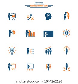 Business training icon set