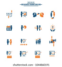 Business training icon set