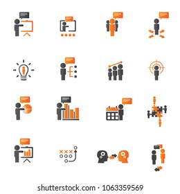 business training icon set