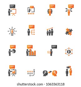 Business training icon set
