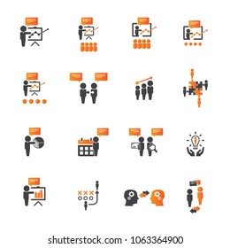 business training icon set