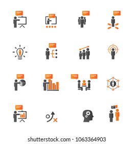 business training icon set