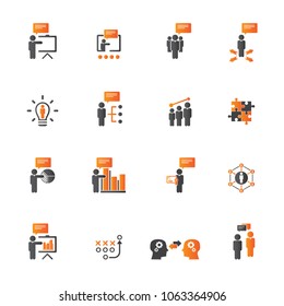 business training icon set