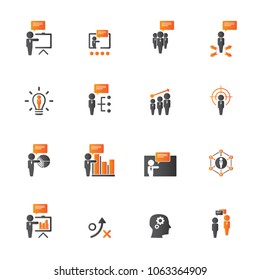 business training icon set
