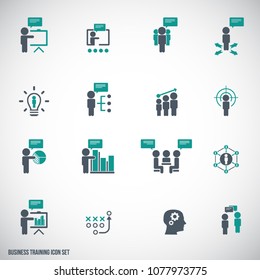 Business training icon set