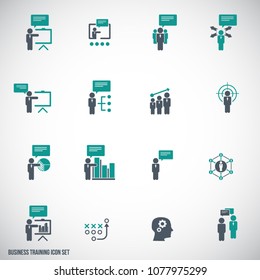 Business training icon set
