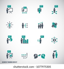 Business training icon set