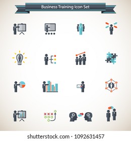 Business training icon set