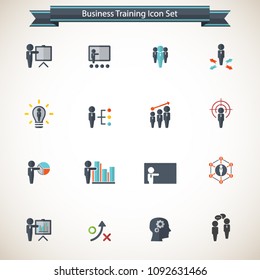 Business training icon set