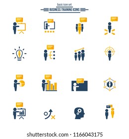 Business training icon set
