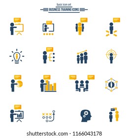 Business training icon set