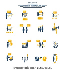 Business training icon set
