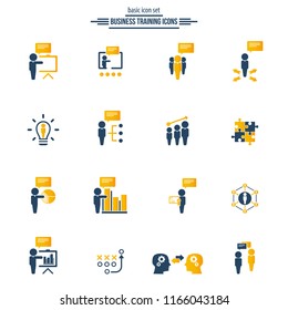 Business training icon set