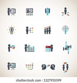 Business training icon set 