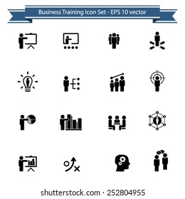 Business training icon set