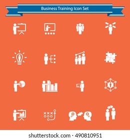 Business training icon set