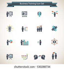Business training icon set