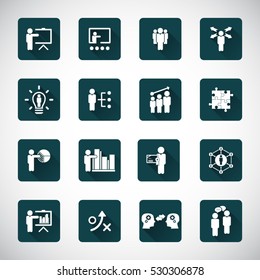 Business training icon set