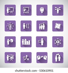 Business training icon set
