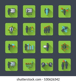 Business training icon set