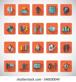 Business training icon set