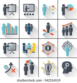 Business training icon set