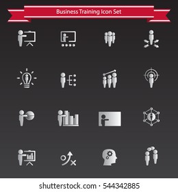 Business training icon set