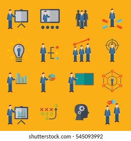 Business training icon set