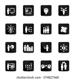 Business training icon set