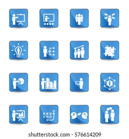 Business training icon set