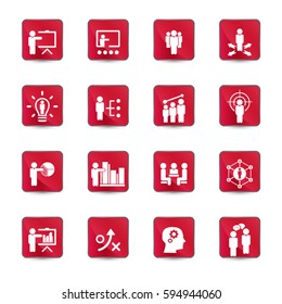 Business training icon set