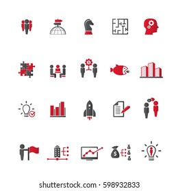 Business training icon set