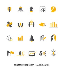 Business training icon set