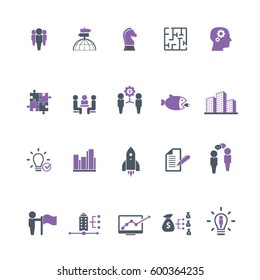 Business training icon set