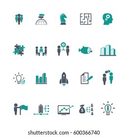 Business training icon set