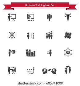 Business training icon set