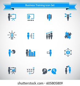 Business training icon set