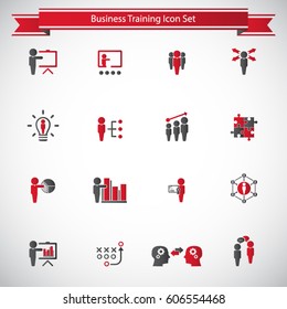 Business training icon set