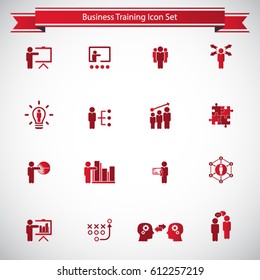 Business training icon set