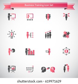 Business training icon set