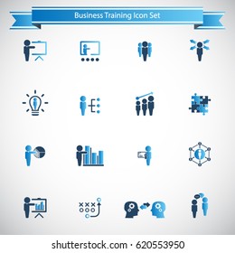 Business training icon set